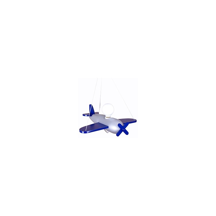 Pendelleuchte Flugzeug - silber/marineblau