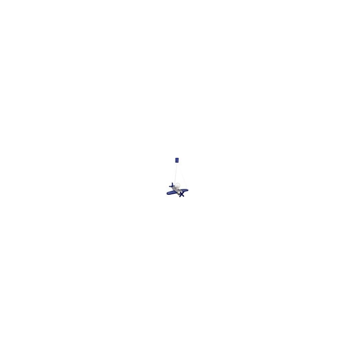 Pendelleuchte Flugzeug - silber/marineblau