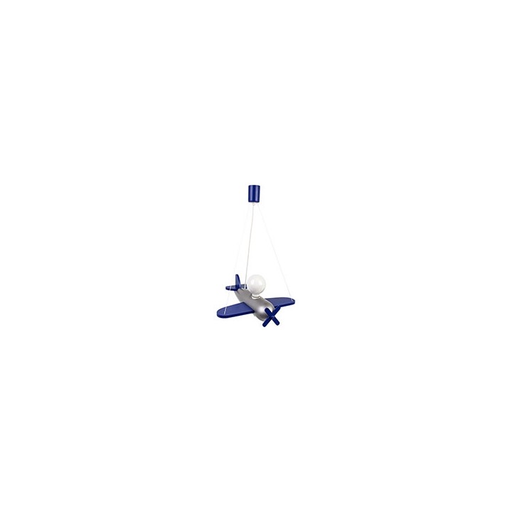 Pendelleuchte Flugzeug - silber/marineblau