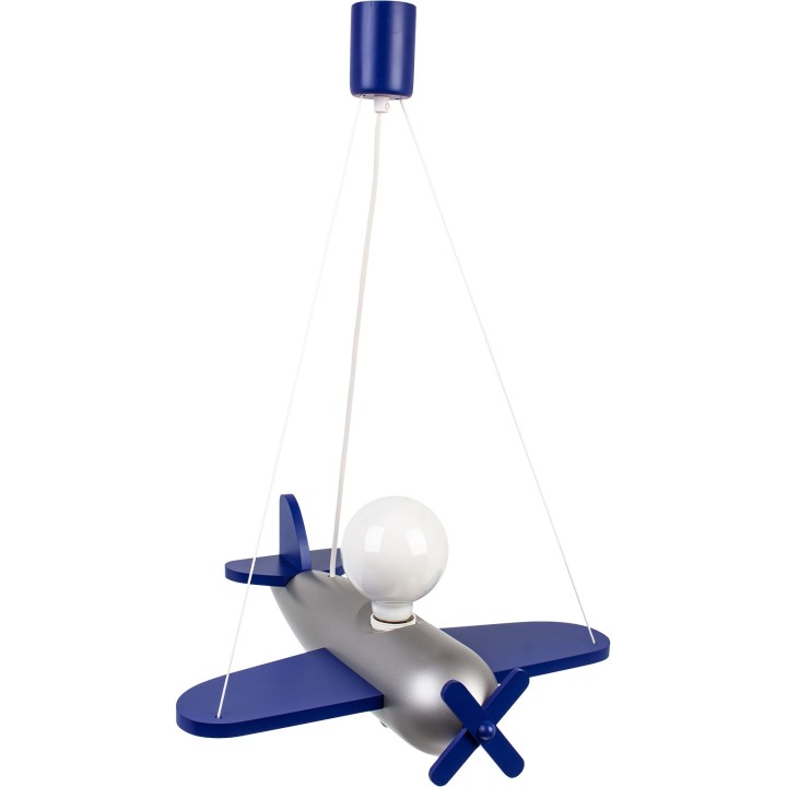Pendelleuchte Flugzeug - silber/marineblau