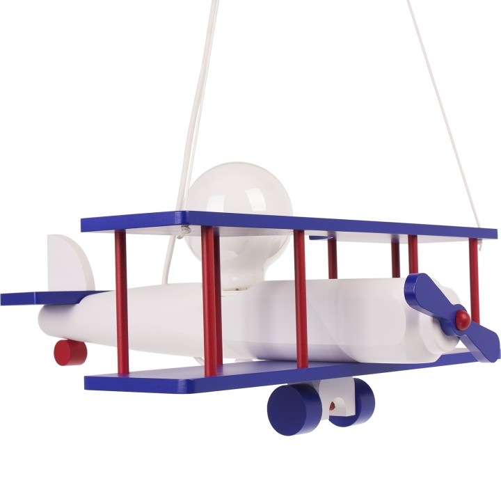 Hängeleuchte Flugzeuge - groß, weiß/blau/rot