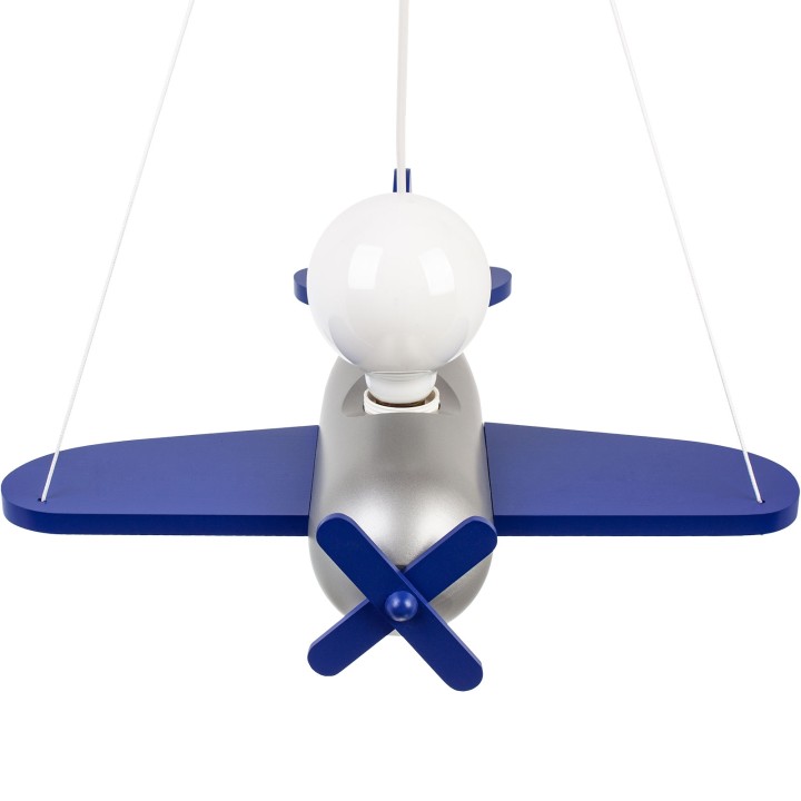 Pendelleuchte Flugzeug - silber/marineblau