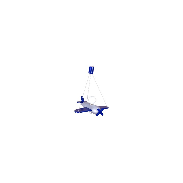 Pendelleuchte Flugzeug - silber/marineblau
