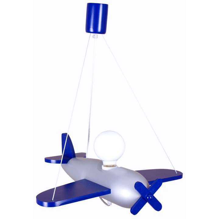 Pendelleuchte Flugzeug - silber/marineblau