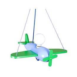 Pendelleuchte Flugzeug - blau/grün