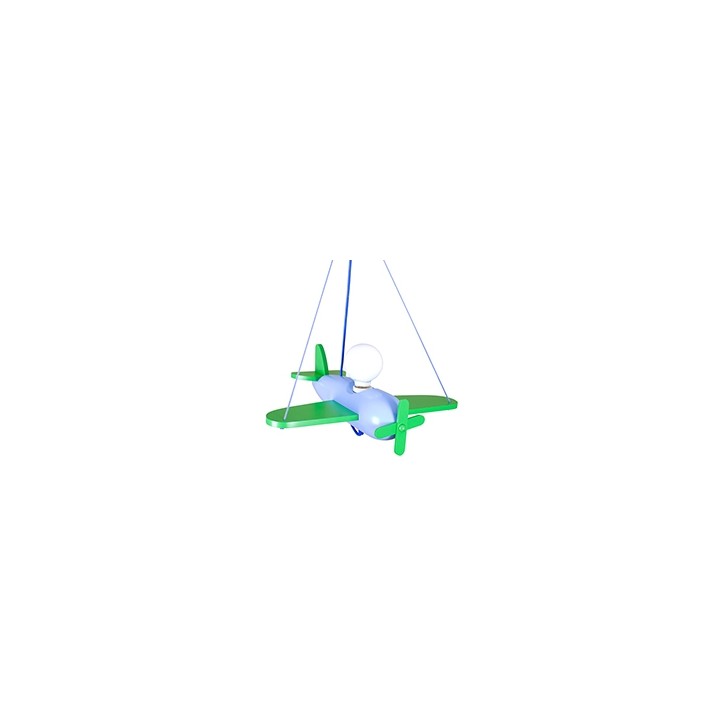 Pendelleuchte Flugzeug - blau/grün