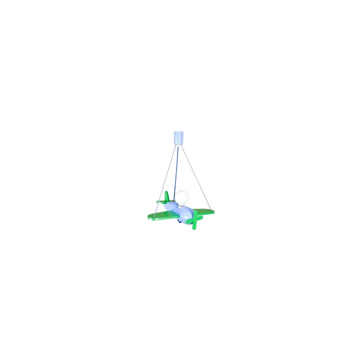 Pendelleuchte Flugzeug - blau/grün