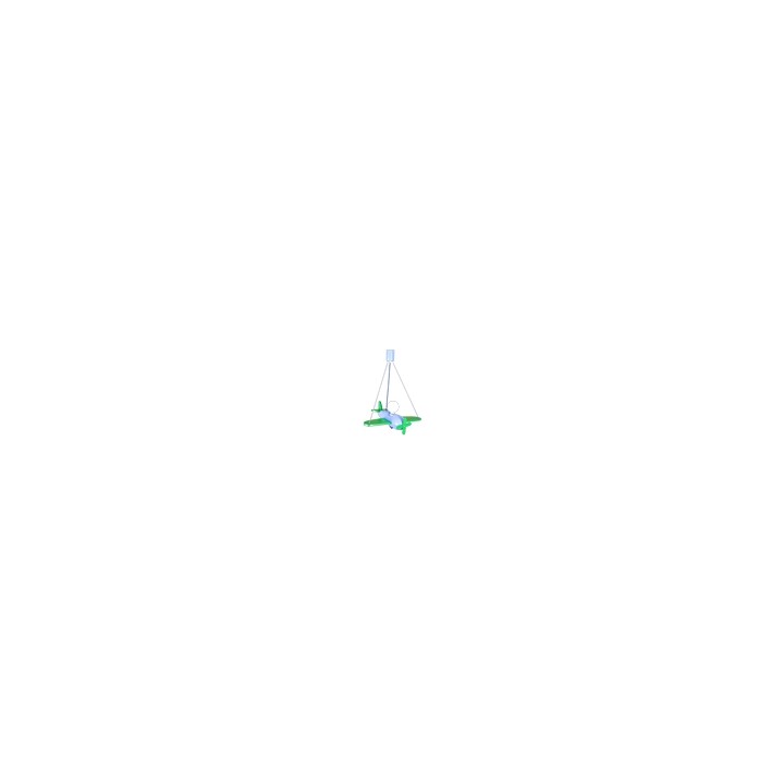 Pendelleuchte Flugzeug - blau/grün