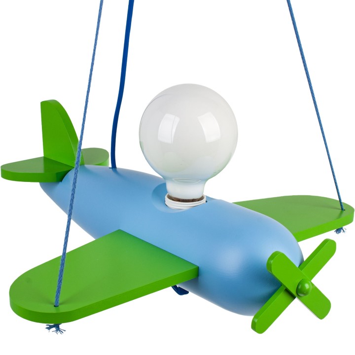 Pendelleuchte Flugzeug - blau/grün