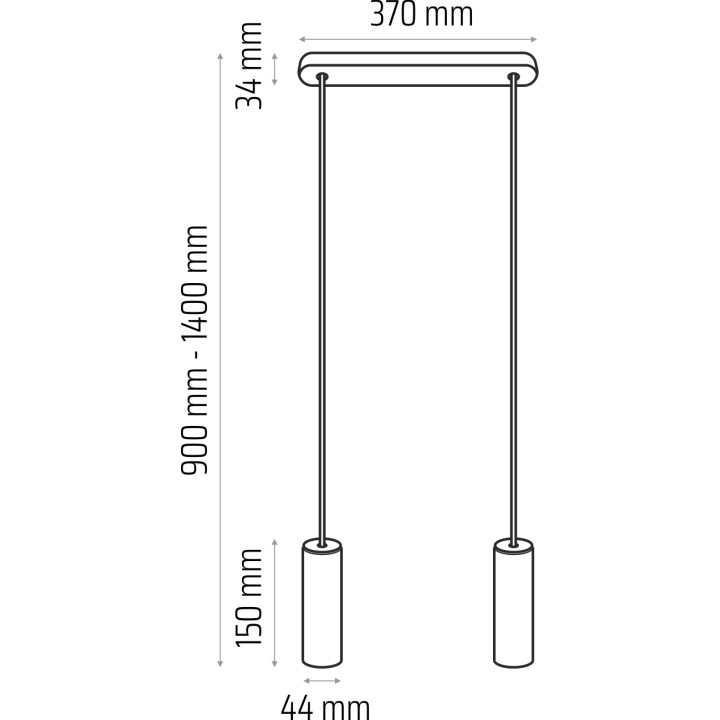 Madera Pendelleuchte /grau/2-flammig