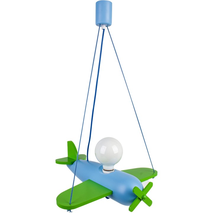 Pendelleuchte Flugzeug - blau/grün