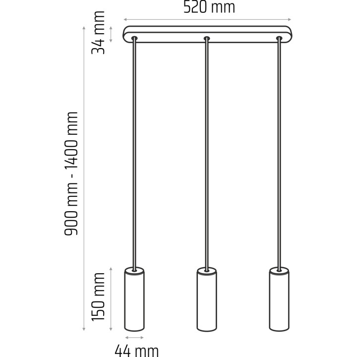 Madera Pendelleuchte /weiß/3-flammig