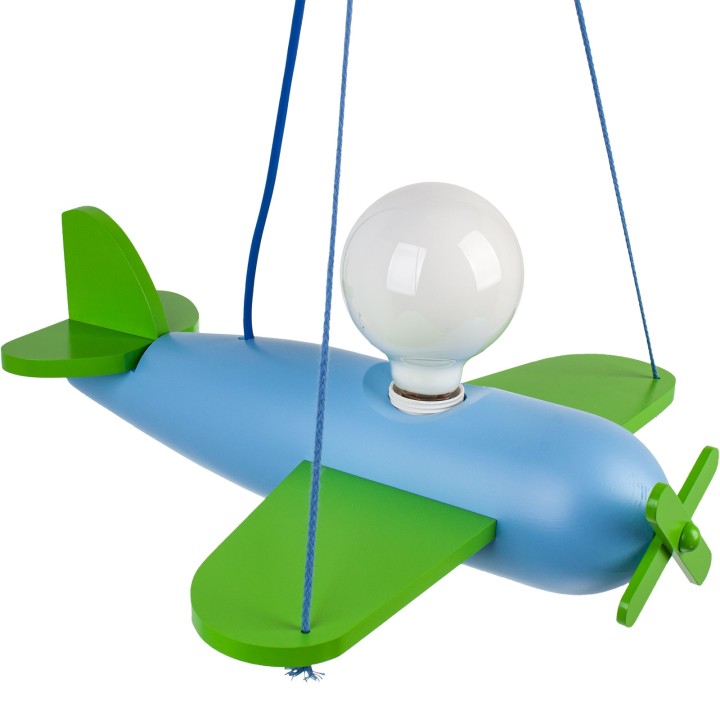 Pendelleuchte Flugzeug - blau/grün