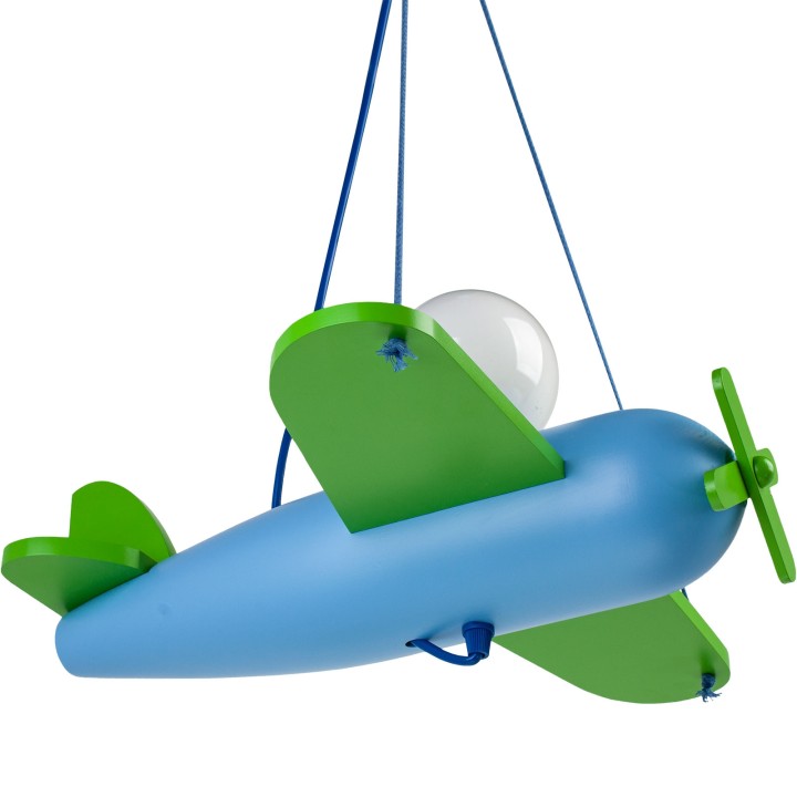 Pendelleuchte Flugzeug - blau/grün