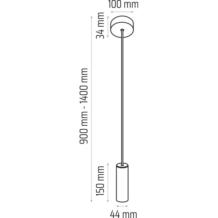Madera Pendelleuchte /schwarz/1-flammig