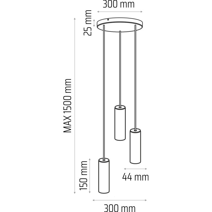 Madera Pendelleuchte /Eiche/3-flammig/rund