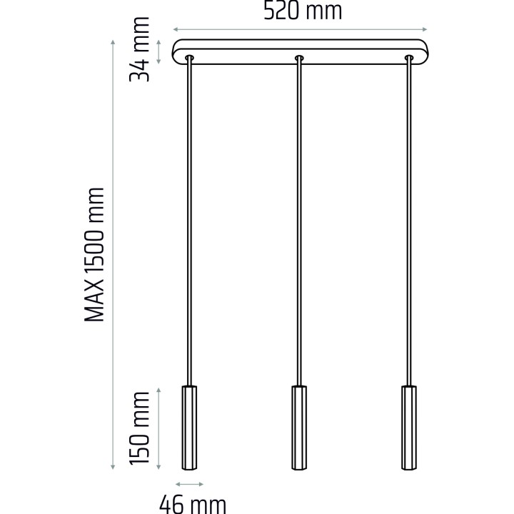 Madera Hexa Pendelleuchte /Eiche/3-flammig