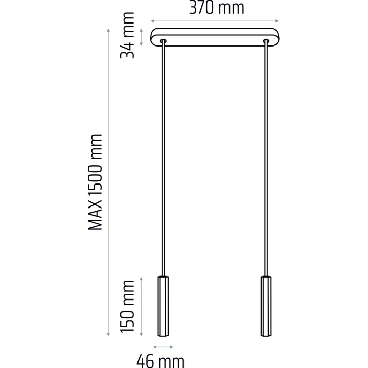 Madera Hexa Pendelleuchte /schwarz/2-flammig