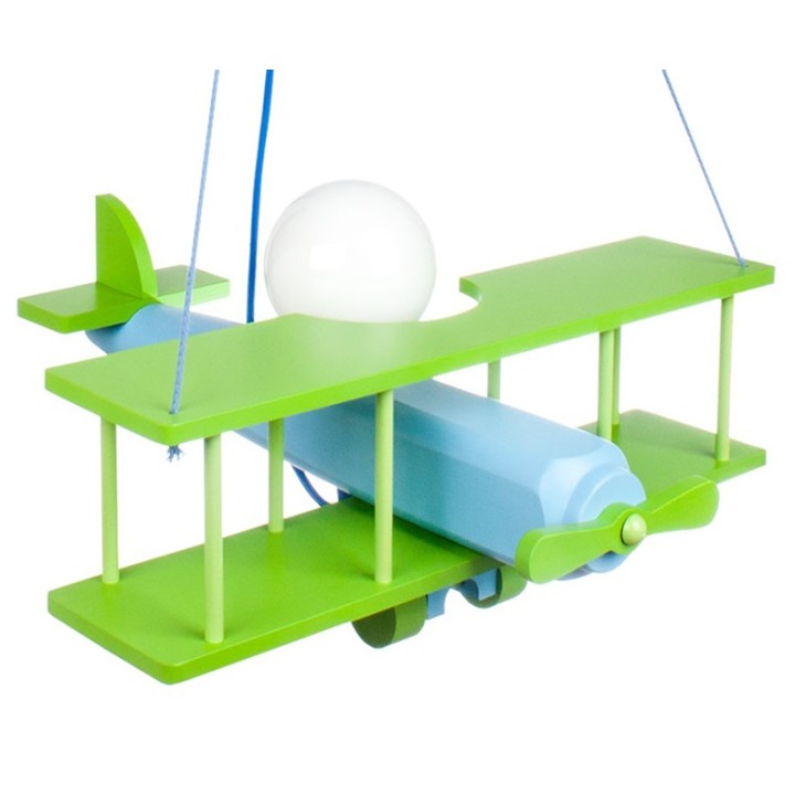 Hängeleuchte Flugzeug - groß, blau/grün