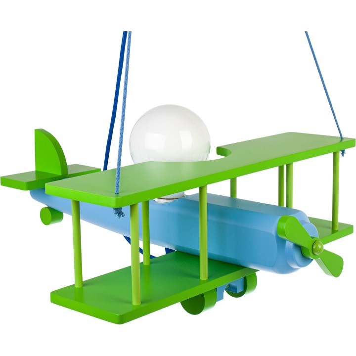 Hängeleuchte Flugzeug - groß, blau/grün