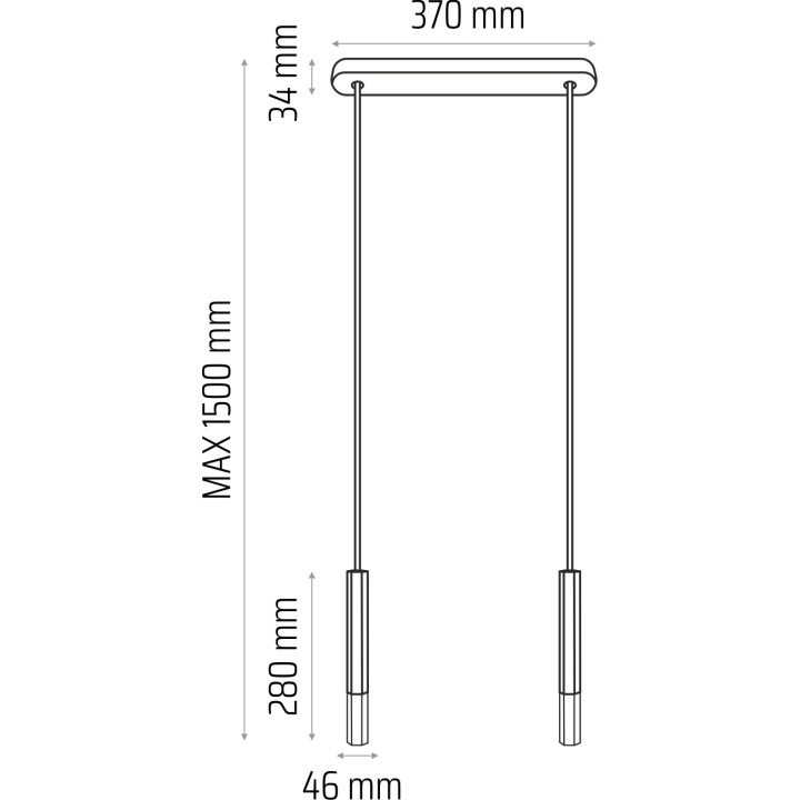 Madera2 Hexa Pendelleuchte/schwarz/2-flammig