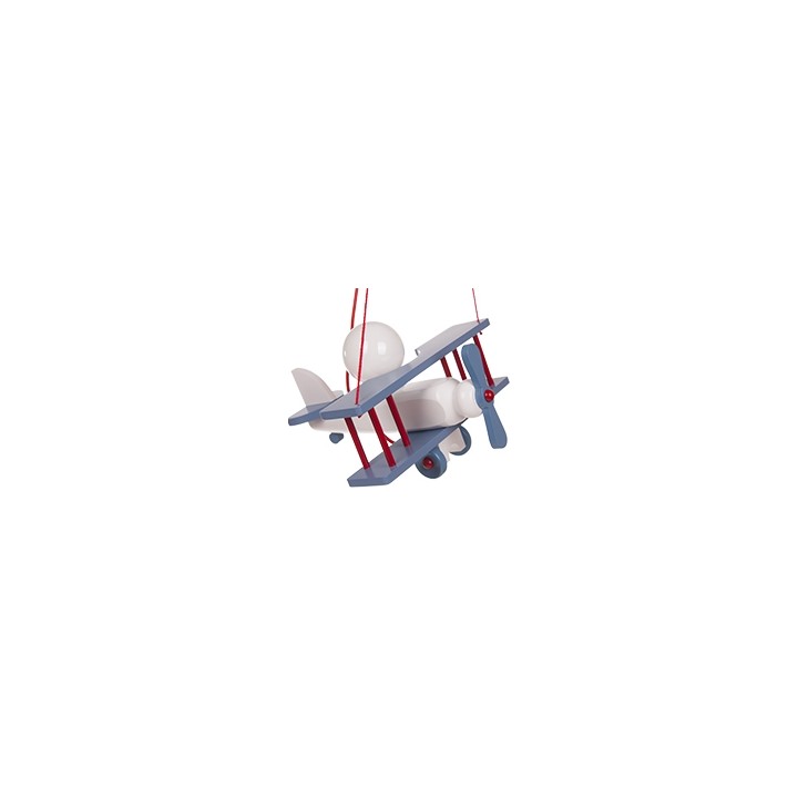 Kleine Pendelleuchte Flugzeug – weiß/blau