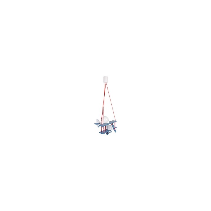 Kleine Pendelleuchte Flugzeug – weiß/blau