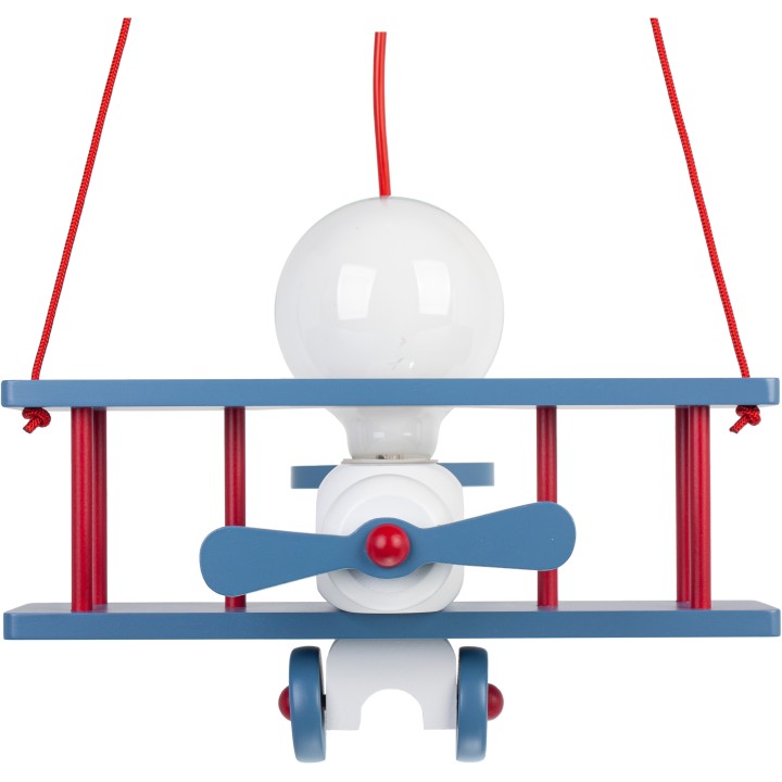 Kleine Pendelleuchte Flugzeug – weiß/blau