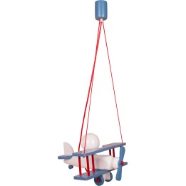 Kleine Pendelleuchte Flugzeug – weiß/blau