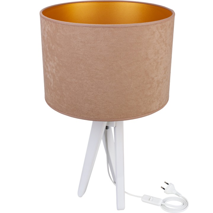 Tischlampe TRIVET - (weiß/beige)