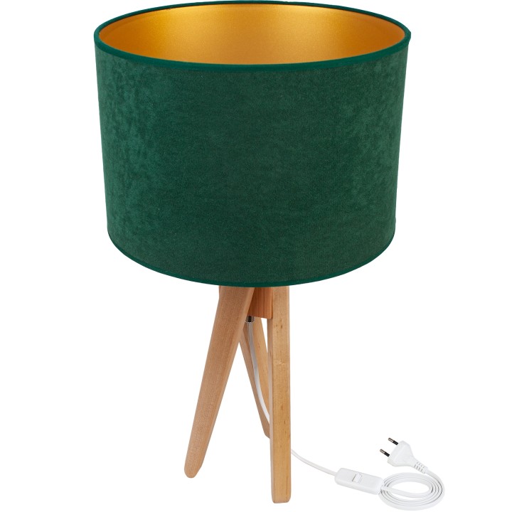 Tischlampe TRIVET (naturholz/waldgrün)