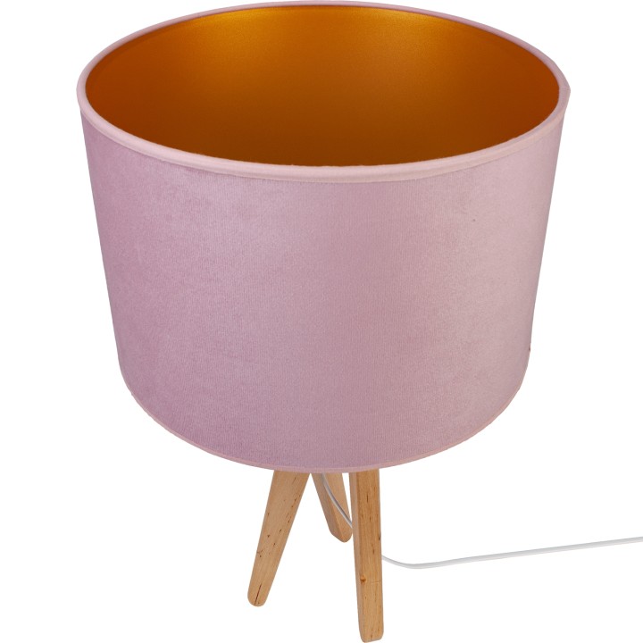 Tischlampe TRIVET (naturholz/zartrosa)