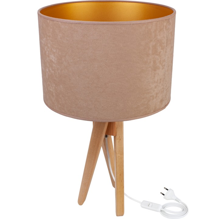 Tischlampe TRIVET (naturholz/beige)