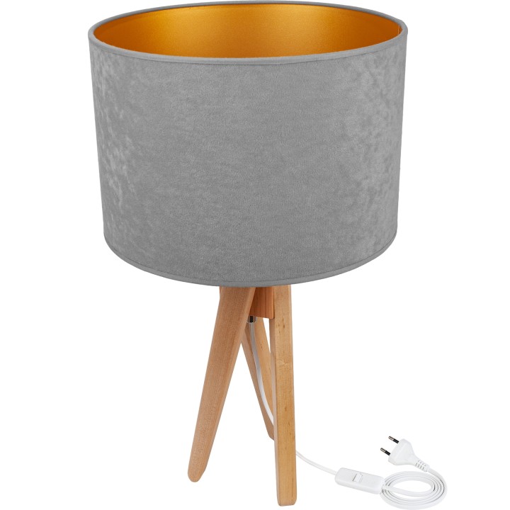 Tischlampe TRIVET -  (naturholz/grau)