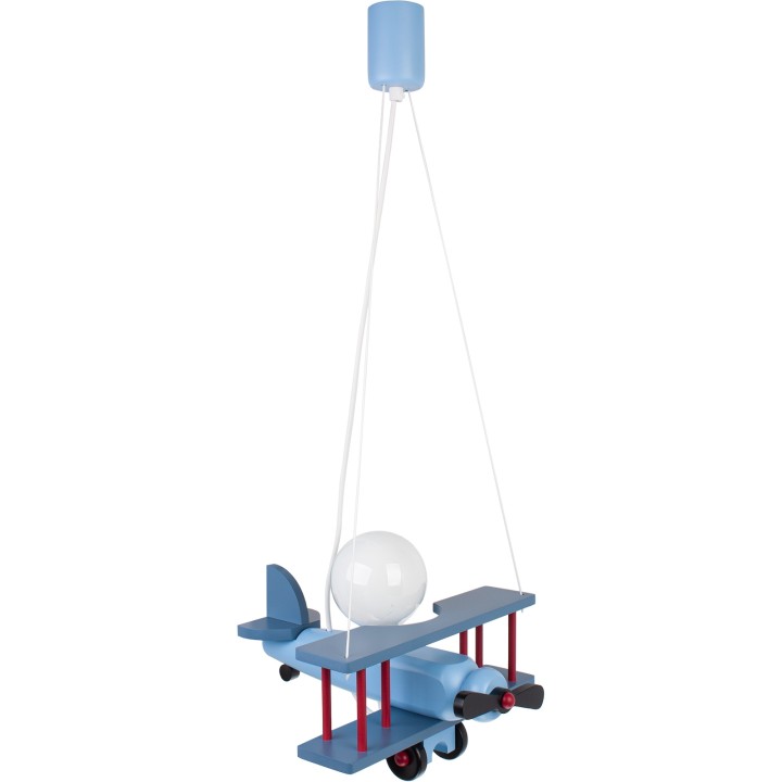 Kleine Pendelleuchte Flugzeug – blau/dunckelblau