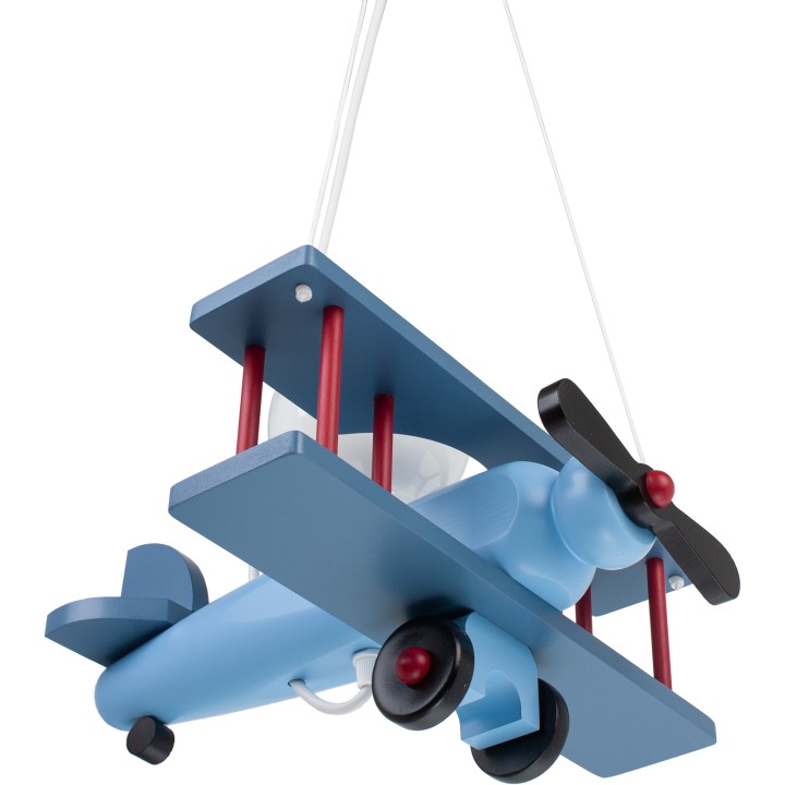 Kleine Pendelleuchte Flugzeug – blau/dunckelblau