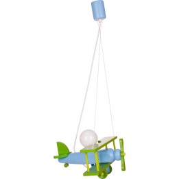 Kleine Pendelleuchte Flugzeug – blau/grün