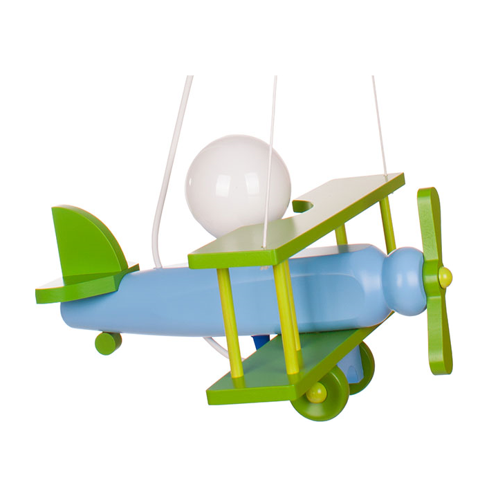 Kleine Pendelleuchte Flugzeug – blau/grün