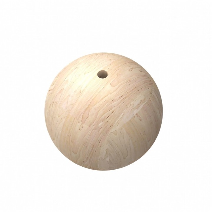 Holzkugel aus Erle, Durchmesser 100 mm, mit Loch
