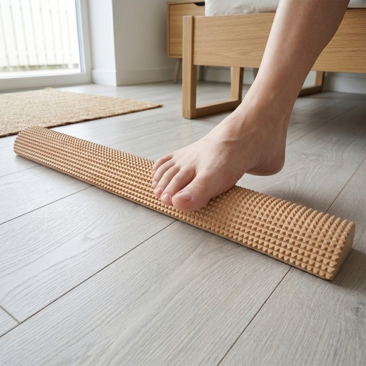 Geriffelter Halbzylinder aus Esche, 50 cm