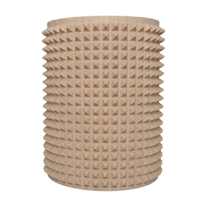 Geriffelter Walzenroller aus Esche, 10 cm