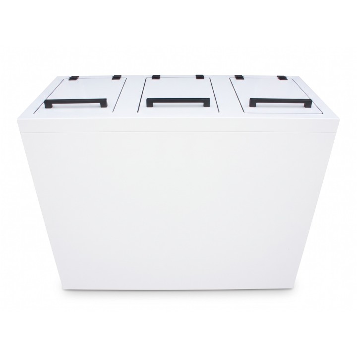Abfalltrennsystem mit 3 Fächern aus Dibond, 3 x 120 l