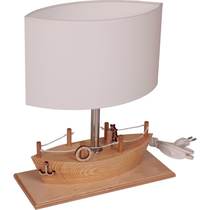 Tischlampe für Kinder  - Schiff , naturholz