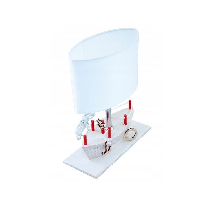 Tischlampe für Kinder  - Schiff , weiß/rot