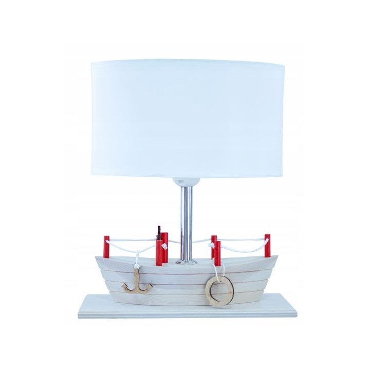 Tischlampe für Kinder  - Schiff , weiß/rot