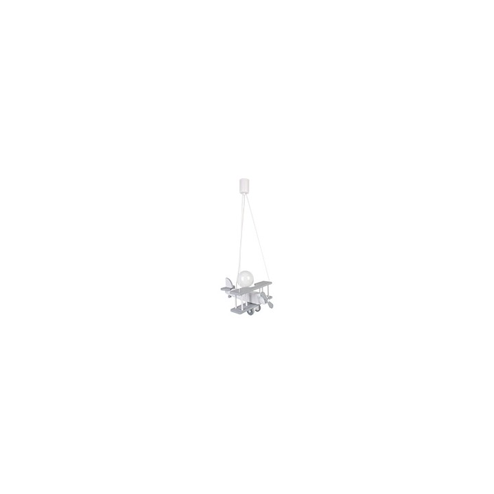Kleine Pendelleuchte Flugzeug – weiß/grau