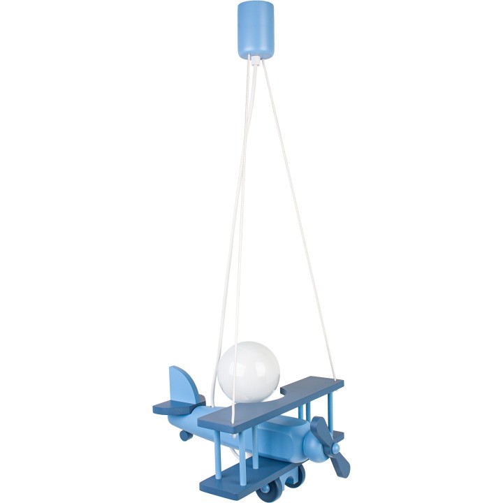 Kleine Pendelleuchte Flugzeug – blau