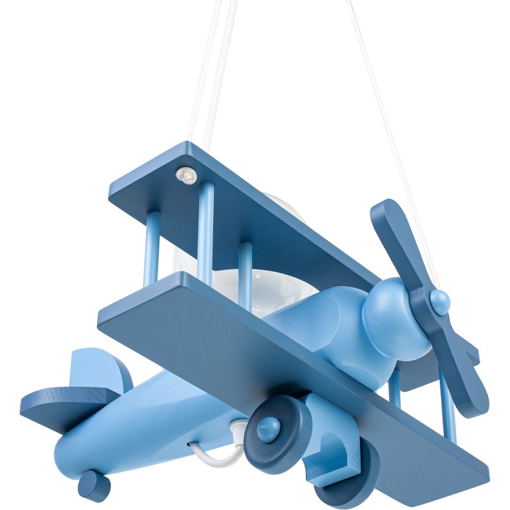 Kleine Pendelleuchte Flugzeug – blau