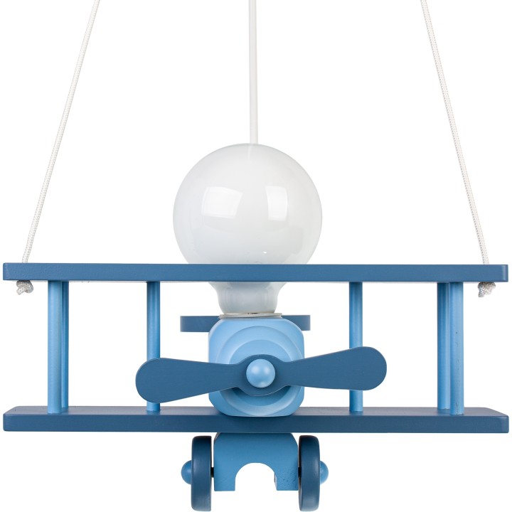 Kleine Pendelleuchte Flugzeug – blau