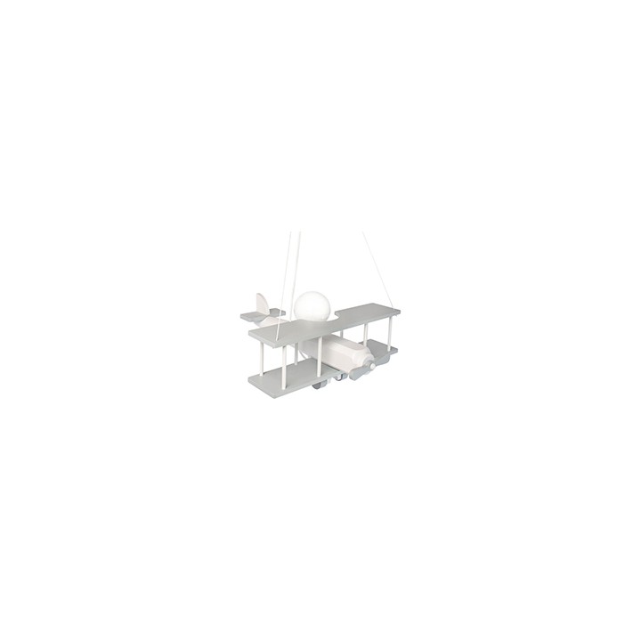 Hängeleuchte Flugzeug - groß, weiß/grau